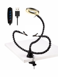 Третья рука для пайки с лупой и подсветкой 2 руки Помощник PM-INP40